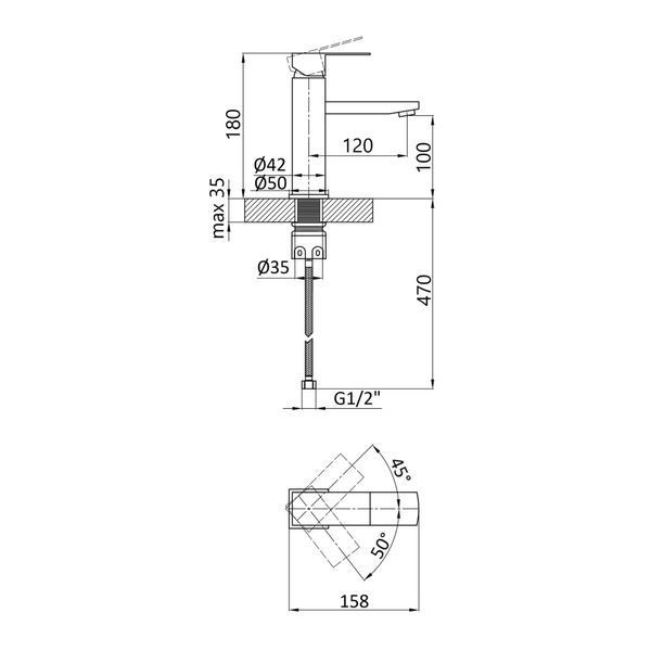 Змішувач для раковини Lidz Kubis 001F (k35) LDKUB001FBLA43376 Black LDKUB001FBLA43376 фото
