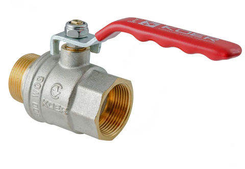 Кран кульовий ГШВ Koer Extreme KE.215-20 - 3/4" FM ручка "важіль" червона (KR5751) KR5751 фото