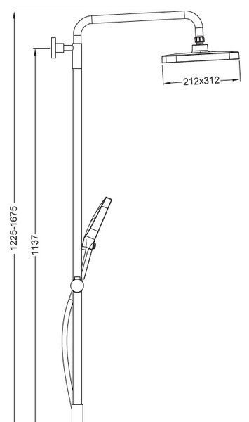 Душова колона зі змішувачем Koer KB-56030-07, 3 функції (KR5429) KR5429 фото