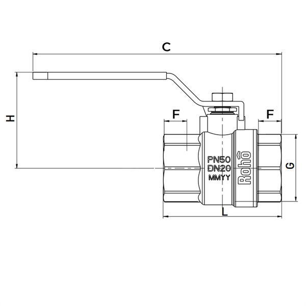 Кран кульовий Roho R200-125B - 1 1/4" (RO0107) RO0107 фото
