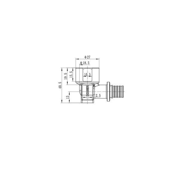 Кутник перехідний настінний з ВР Koer KA.LW06F-16 - 16(2.2mm) x 1/2"F (KR4880) KR4880 фото