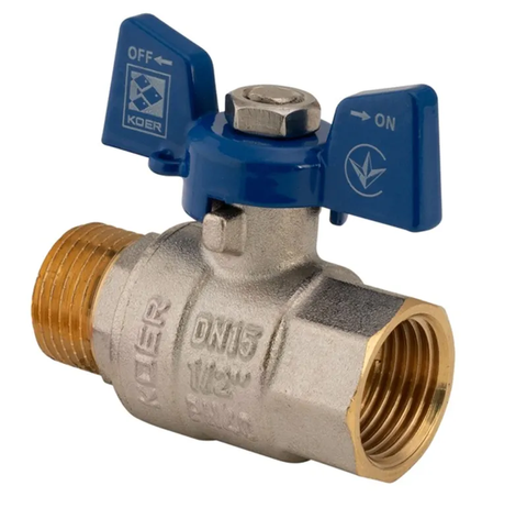 Кран кульовий Koer 1/2" ГШМ (KR.218.B) синій (KR2722) KR2722 фото