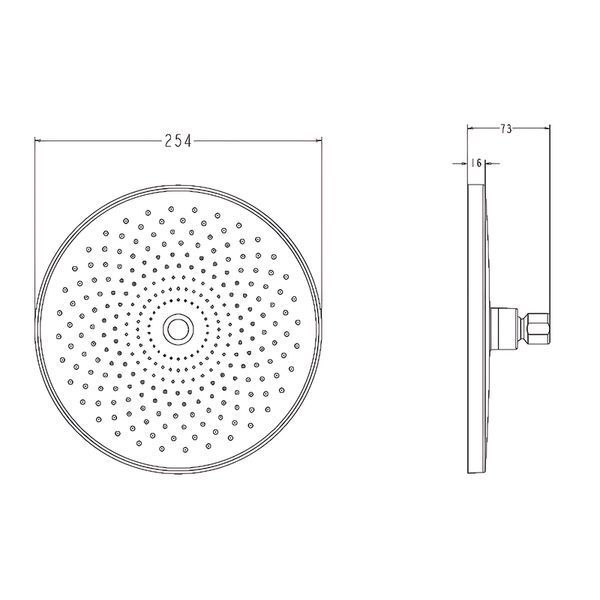 Лійка для душу стельова Koer KP-0413-01-OH 250мм (Колір хром) (KR5417) KR5417 фото
