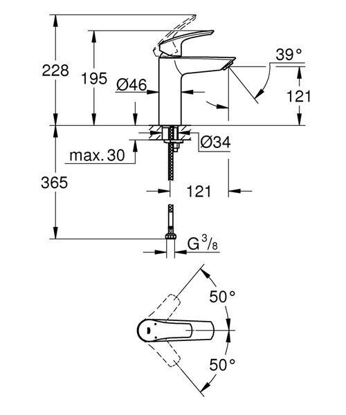 Змішувач для раковини M-розміру Grohe Eurosmart New (23324003) 23324003 фото