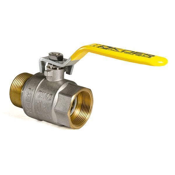 Кран кульовий KOER KR.215.G - 1 1/2" FM ГШВ YELLOW, ручка "важіль" жовта (KR0126) KR0126 фото