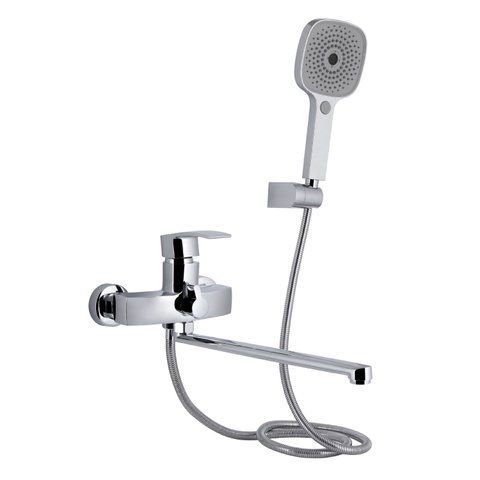Змішувач для ванни Qtap Swan Eco з довгим поворотним виливом (з душовим гарнітуром) QTSWA2601CRM45533 Chrome QTSWA2601CRM45533 фото
