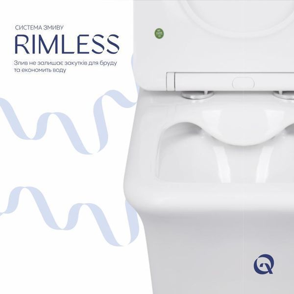 Унітаз-компакт Qtap Kalao безобідковий з сідінням Soft-close QT08221213AW SD00046562 фото