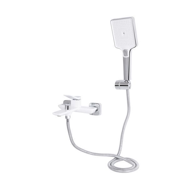 Змішувач для ванни Qtap Presto (з душовим гарнітуром) QTPRE259CRW45579 Chrome/White QTPRE259CRW45579 фото