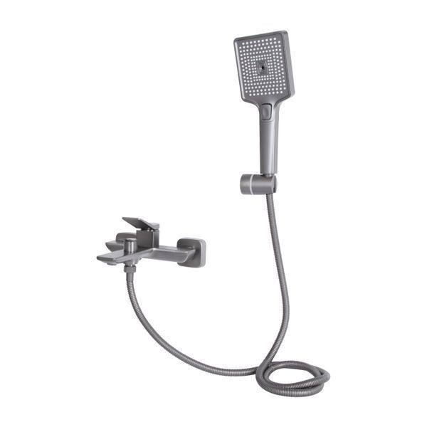 Змішувач для ванни Qtap Presto (з душовим гарнітуром) QTPRE259GRP45584 Graphite QTPRE259GRP45584 фото