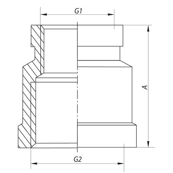 Муфта редукційна 1/2"х3 /4" (хром) Koer KF.C0608.chr (KF0122) KF0122 фото