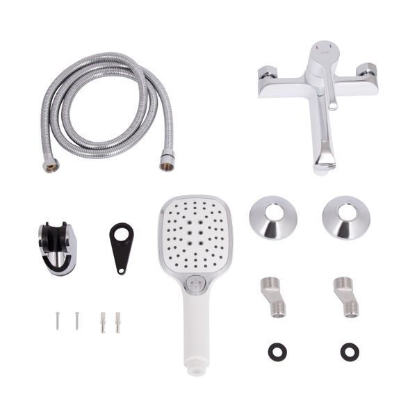 Змішувач для ванни Qtap Grand (з душовим гарнітуром) QTGRAWCR006 Chrome/White QTGRAWCR006 фото