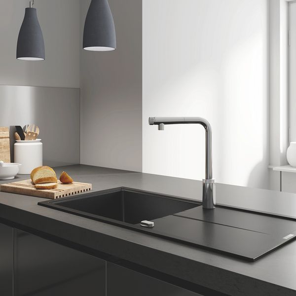 Змішувач для кухні з висувним виливом Grohe Eurosmart New (31613000) 31613000 фото