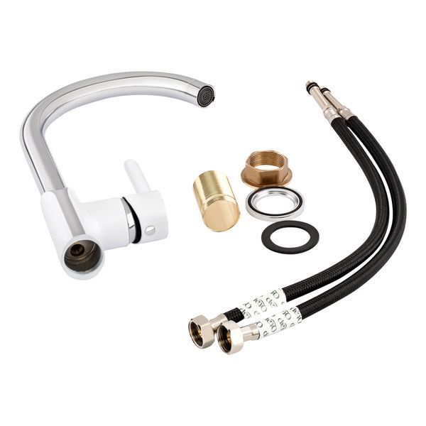 Змішувач для кухні Qtap Grand QTGRAWCR007F Chrome/White QTGRAWCR007F фото