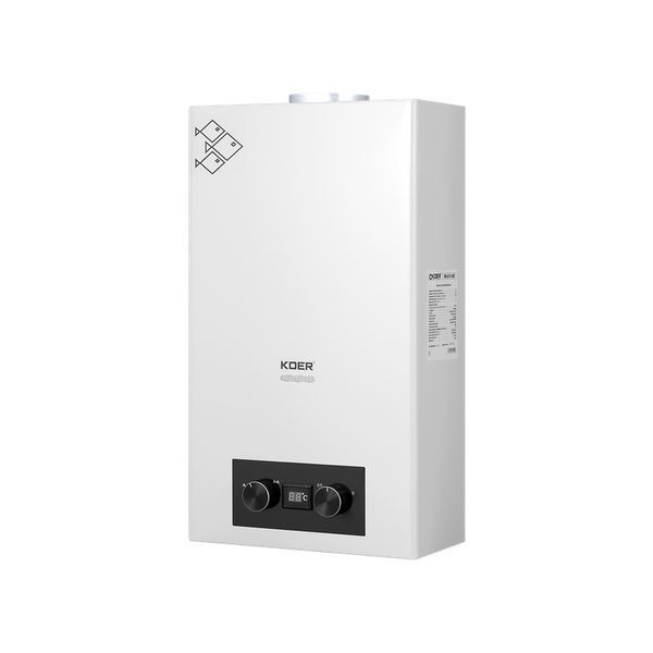 Газова колонка Koer KWH.G0110 WHITE димохідна 10 л/хв, колір білий (KR5553) KR5553 фото