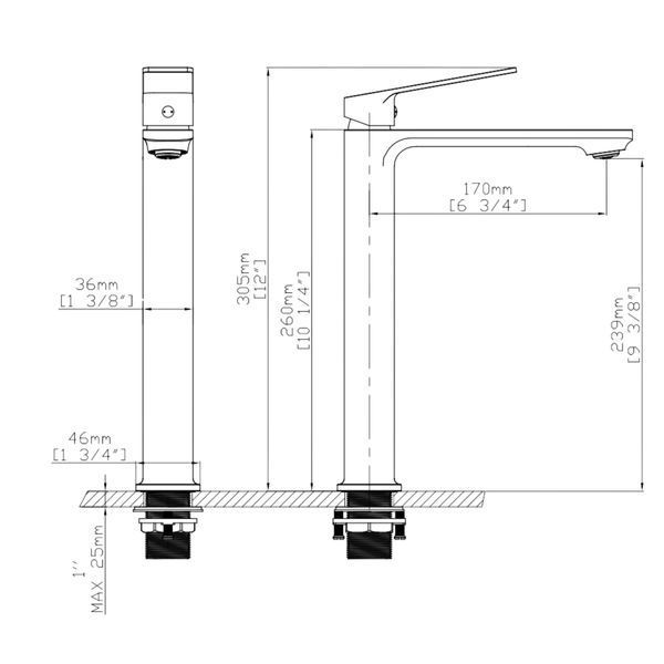 Змішувач для раковини високий Qtap Capricorn, Chrome (k26) QTCAP1060H102C48220 QTCAP1060H102C48220 фото
