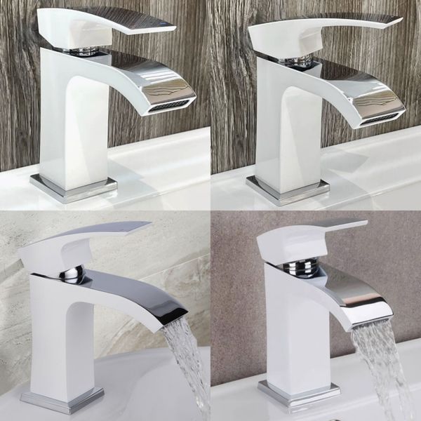 Змішувач для раковини Qtap Swan Cascada QTSWA270CRW45568 Chrome/White QTSWA270CRW45568 фото