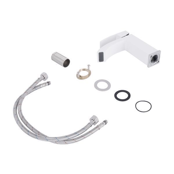Змішувач для раковини Qtap Swan Cascada QTSWA270CRW45568 Chrome/White QTSWA270CRW45568 фото