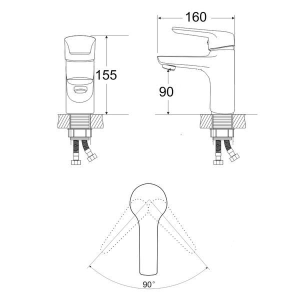 Змішувач для раковини Lidz Tani 0011F1 (k40) LDTAN001F1CRM44959 Chrome LDTAN0011F1CRM44959 фото
