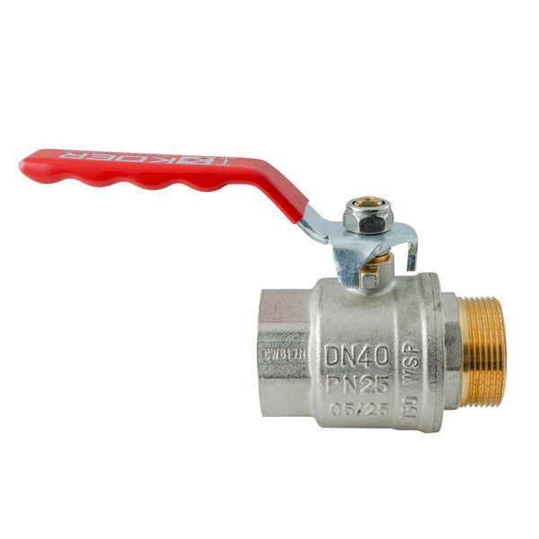 Кран кульовий ГШВ Koer Extreme KE.215-40 - 1 1/2" FM ручка "важіль" червона (KR5754) KR5754 фото