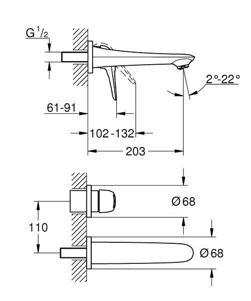 Змішувач для раковини прихованого монтажу Grohe Eurostyle (19571003) 19571003 фото