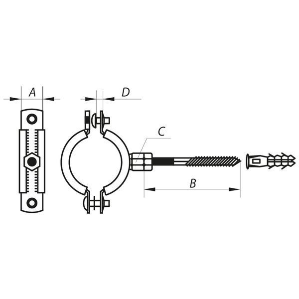 Хомут трубний оцинкований Koer KCB.10.G 3" (87-92) сірий (KR2791) KR2791 фото