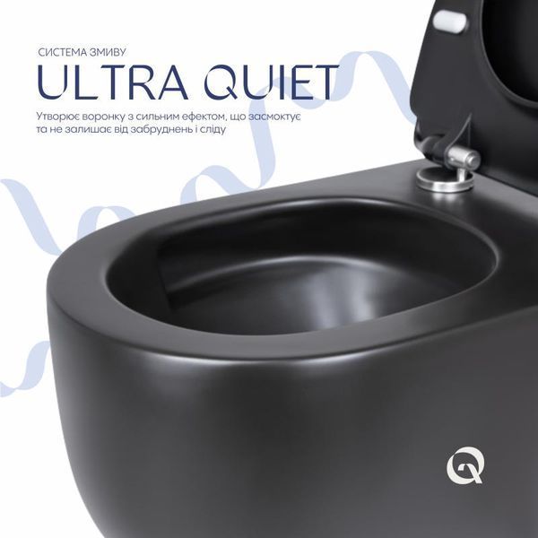 Унітаз підвісний Qtap Taurus безободковий з сидінням Soft-close QT2433084EUQMB SD00051553 фото