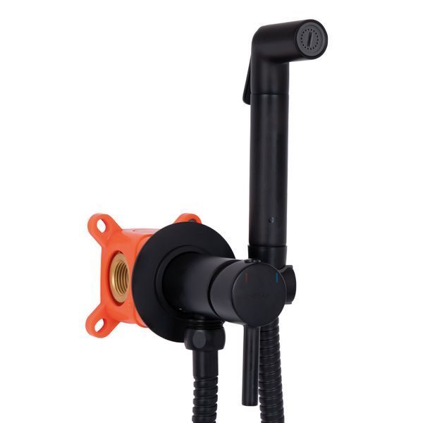 Набор для гігієнічного душу Qtap Inspai-Varius округлий QTINSVARBСRV00440001 Black Matt QTINSVARBСRV00440001 фото