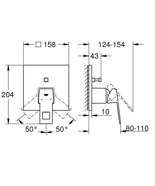 Змішувач прихованого монтажу на 2 споживача Grohe Eurocube (24062000) 24062000 фото
