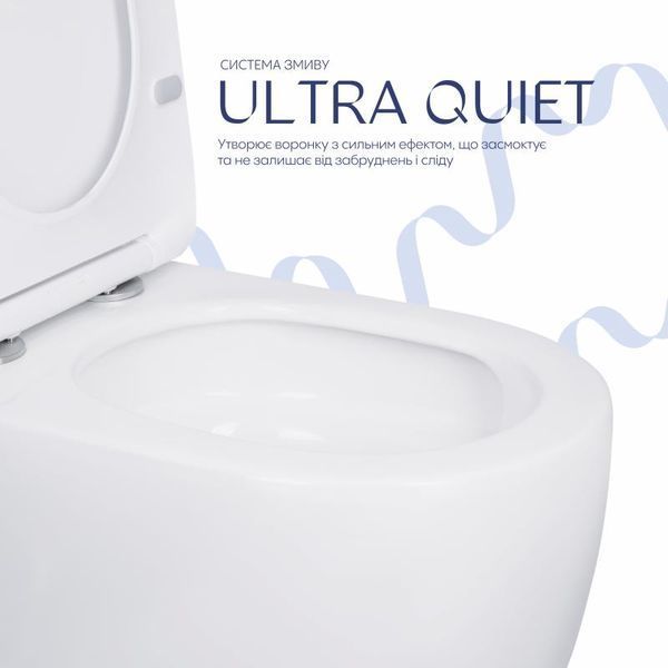 Унітаз-компакт Qtap Robin Ultra Quiet безободковий з сидінням Soft-close QT13226089AW SD00051949 фото