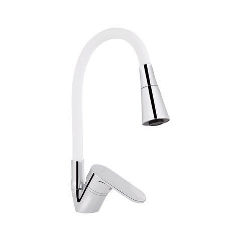 Змішувач для кухні Lidz Tani 008F3 з гнучким виливом (k40) LDTAN008F3WCR37037 Chrome/White LDTAN008F3WCR37037 фото