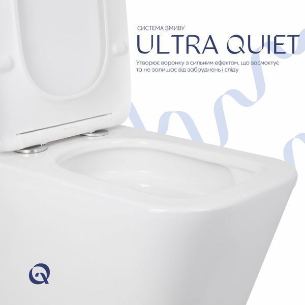 Унітаз підлоговий Qtap Tern Ultra Quiet безобідковий з сидінням Soft-Close QT17226003AW White SD00051948 фото