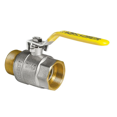 Кран кульовий KOER KR.215.G - 1" FM ГШВ YELLOW, ручка "важіль" жовта (KR0124) KR0124 фото