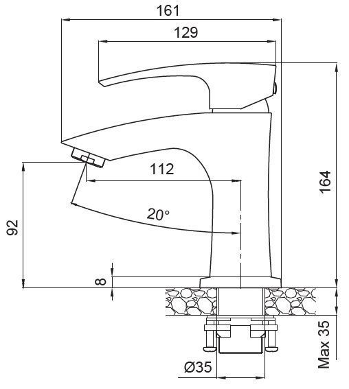 Змішувач для умивальника Koer KB-10007-04 (Колір хром+білий) (KR5149) KR5149 фото