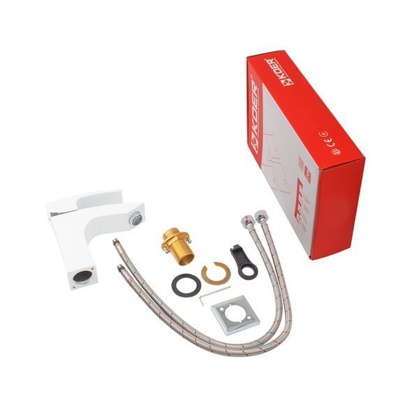 Змішувач для умивальника Koer KB-10007-04 (Колір хром+білий) (KR5149) KR5149 фото