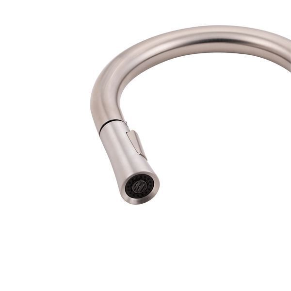 Змішувач для кухні Qtap Evicka з висувним виливом QTEVI91103UN Brushed Nickel PVD QTEVI91103UN фото