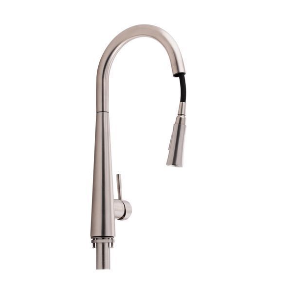Змішувач для кухні Qtap Evicka з висувним виливом QTEVI91103UN Brushed Nickel PVD QTEVI91103UN фото