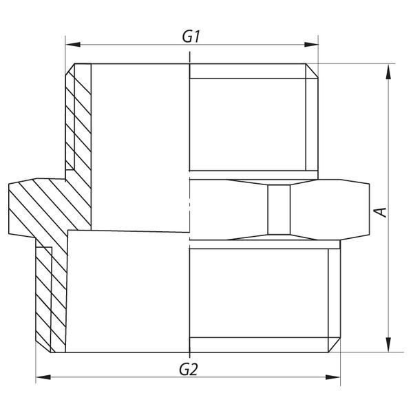 Ніпель редукційний 3/8 "x1 / 2 '' Koer KF.N0406 (KF0037) KF0037 фото