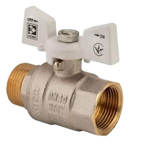 Кран кульовий KOER 3/4" ГШМ (KR.218.W) білий (KR0183) KR0183 фото