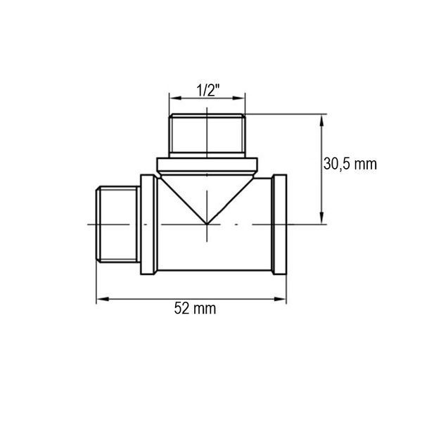Трійник ВЗЗ Koer KF.T06FMM.WN - 1/2'' (без нікелю) (KR3031) KR3031 фото