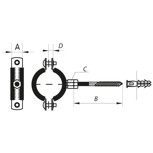 Хомут трубний оцинкований Koer KCB.20 1/2" (20-25) чорний (KR2795) KR2795 фото
