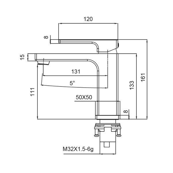 Змішувач для умивальника KOER KB-10009-01 (Колір хром) (KR3498) KR3498 фото