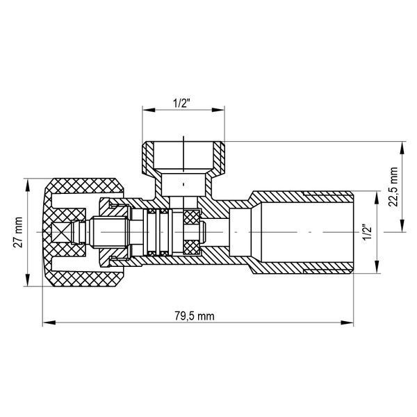 Кран вентильний Koer 1/2x1/2 (KR.510) (KR0146) KR0146 фото