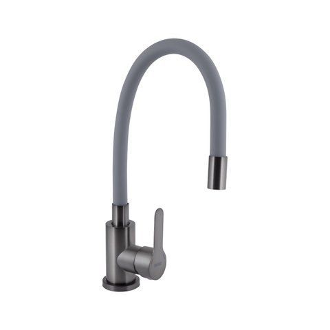 Змішувач для кухні Brinex Pure 015F3 з гнучким виливом Graphite/Grey BRIPUR015F3GRG BRIPUR015F3GRG фото