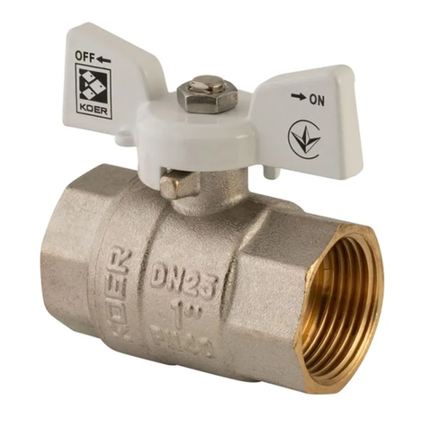 Кран кульовий Koer 1" ГГМ (KR.217.W) білий (KR0180) KR0180 фото
