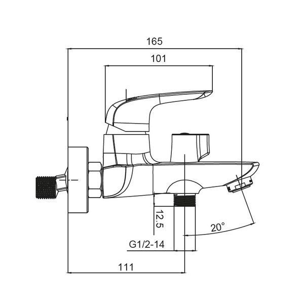 Змішувач для ванни з коротким виливом Koer KB-40008-01 (Колір хром) (KR3472) KR3472 фото