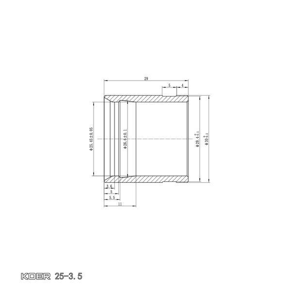 Гільза монтажна насувна Koer KA.S25 - 25-3.5mm (KR4901) KR4901 фото