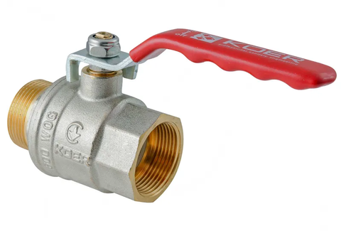 Кран кульовий ГШВ Koer Extreme KE.215-15 - 1/2" FM ручка "важіль" червона (KR5750) KR5750 фото
