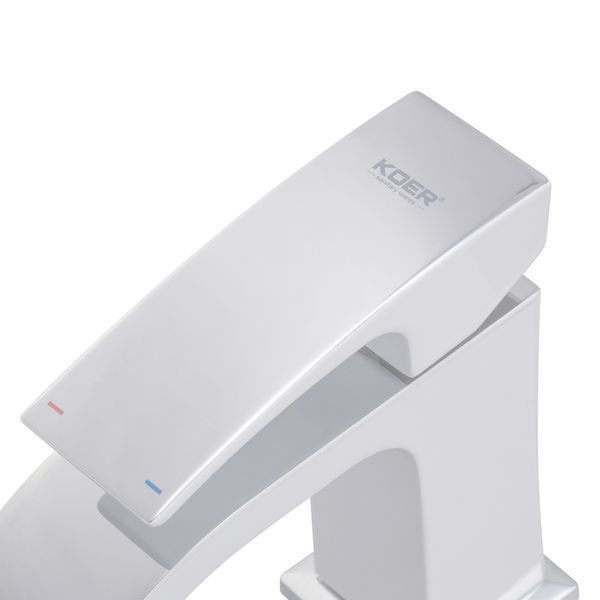 Змішувач для умивальника Koer KB-12007-04 (Колір хром+білий) (KR5151) KR5151 фото