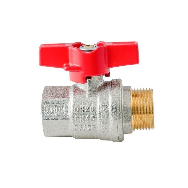Кран кульовий ГШМ Koer Extreme KE.218-20 - 3/4" FM ручка "метелик" червона (KR5760) KR5760 фото