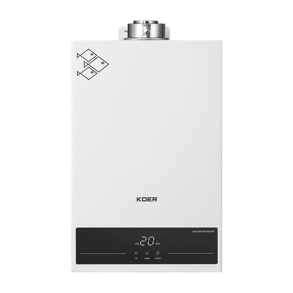 Газова колонка KOER KWH.G0312 TURBO WHITE турбована 12 л/хв, колір білий (KR5557) KR5557 фото